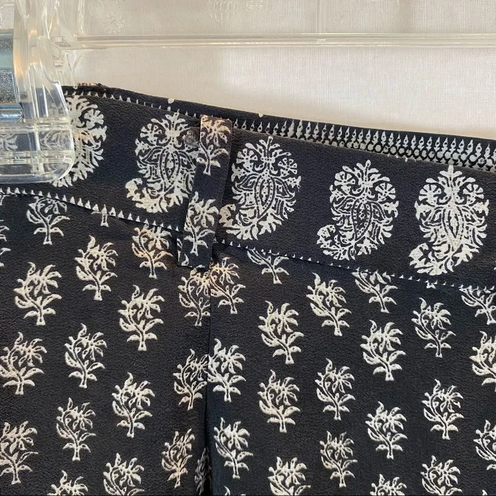 Madwell‎ Tree Print Black and Ivory Silk Pants 2
